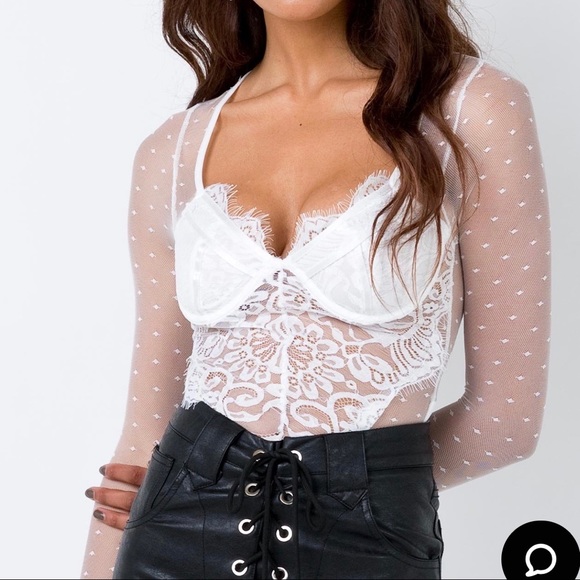 Princess Polly White Lace Bodysuit - Picture 3 of 5
